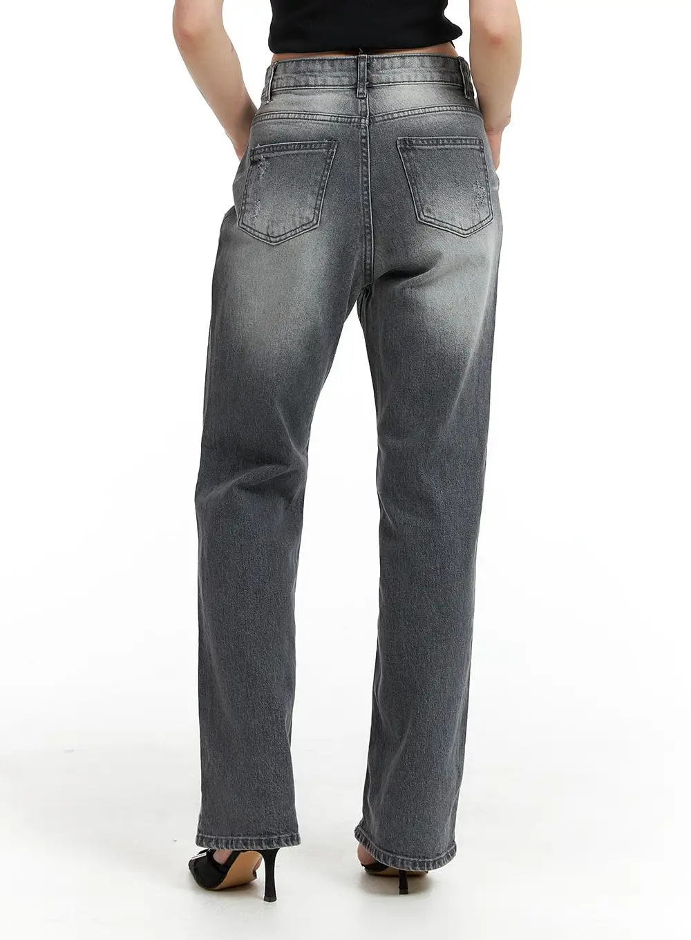 Classic Washed Straight Jeans IF426