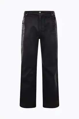 coated denim flared jeans