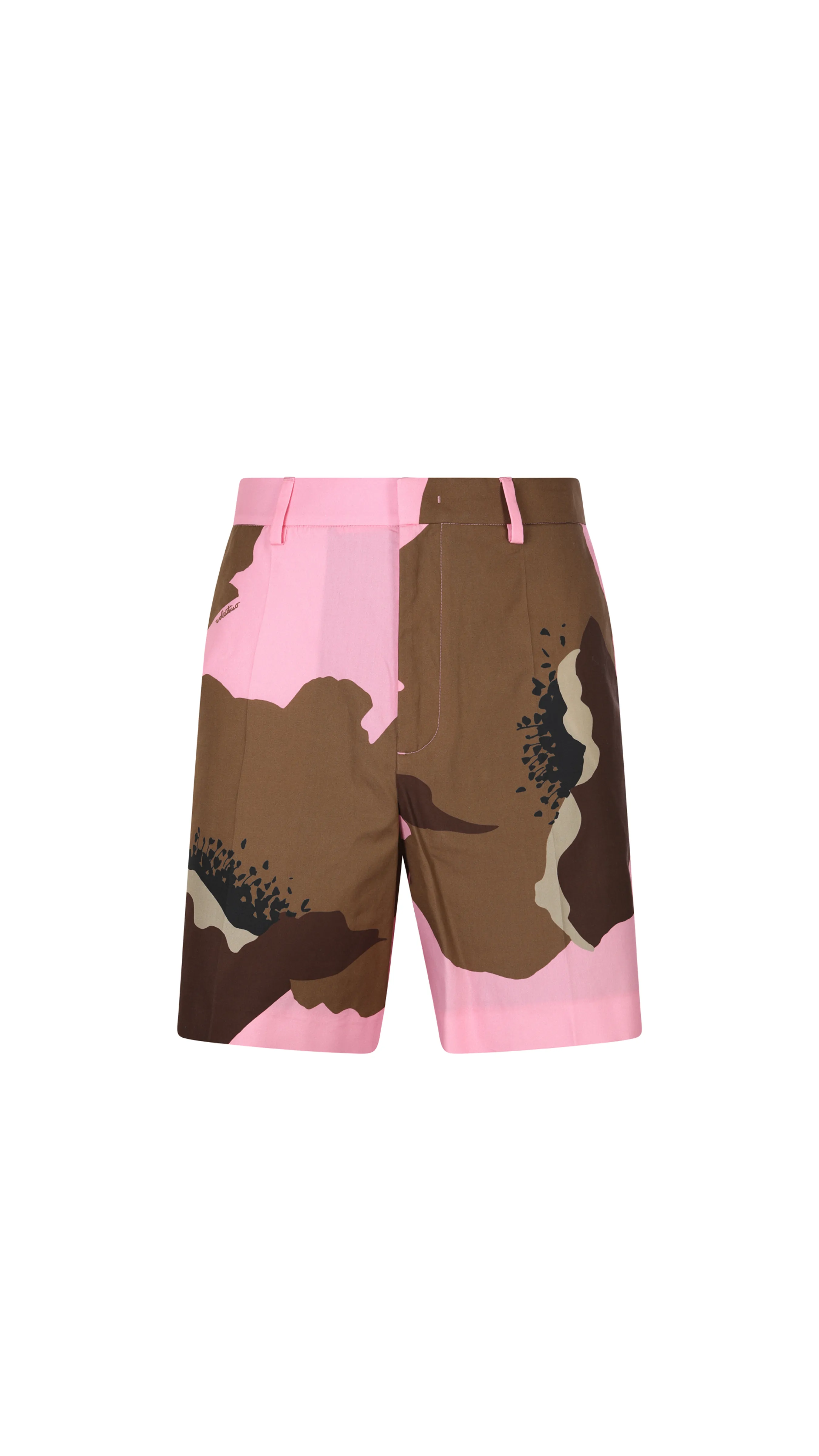 Cotton Poplin Bermuda Shorts - Pink