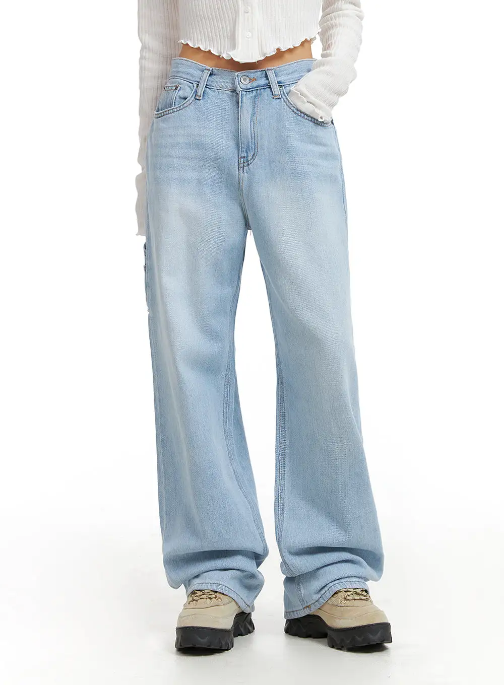 Denim Straight Leg Jeans CJ408