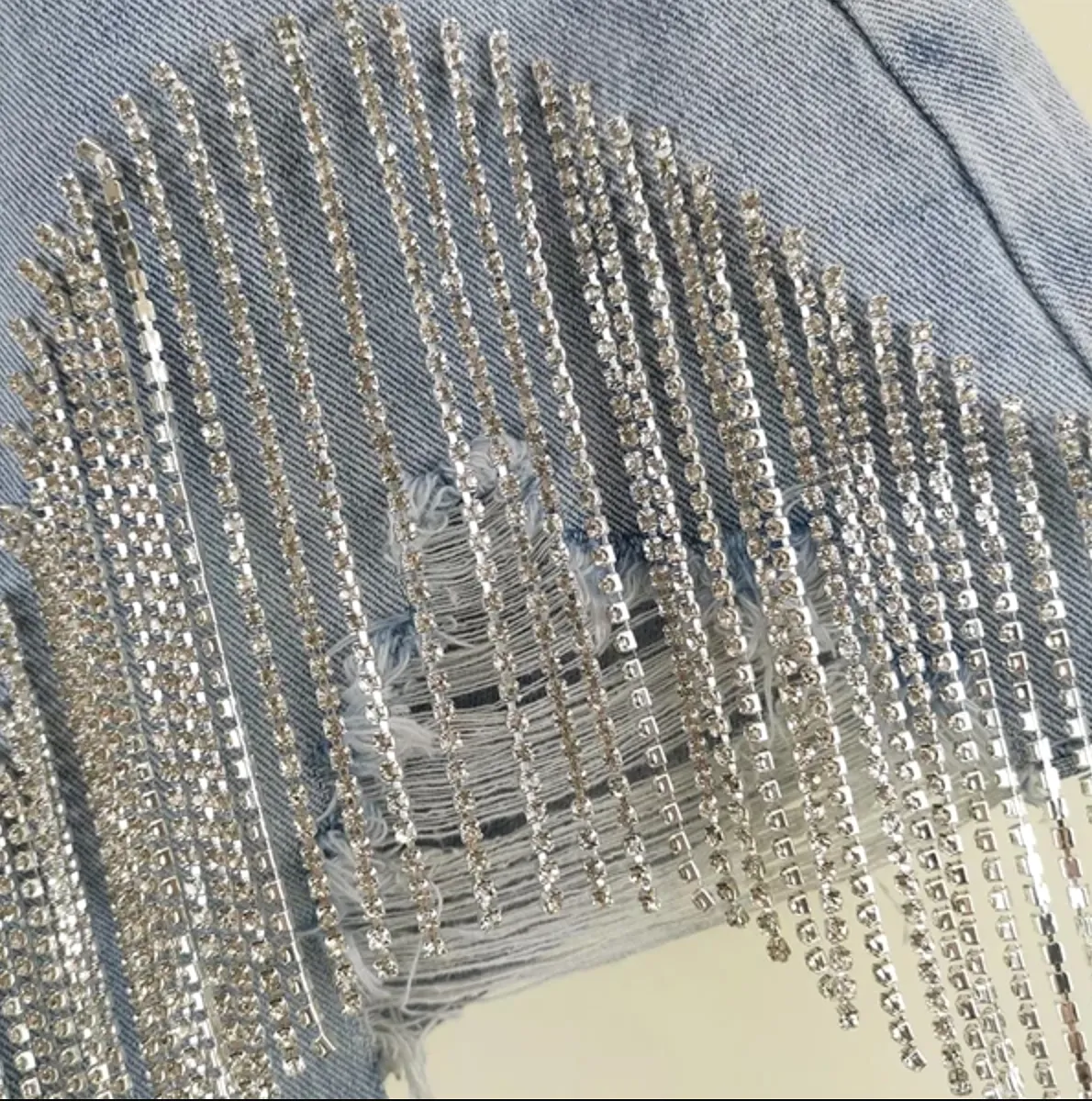 Diamanté Rhinestone Denim Shorts