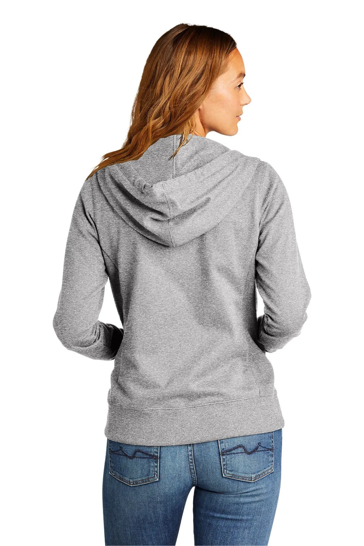 District Women's Re-Full-Zip Hoodies, Light Heather Grey