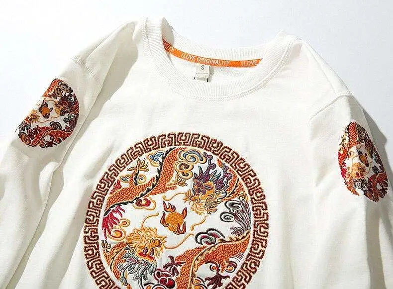 Dragon Embroidered Sweatshirt