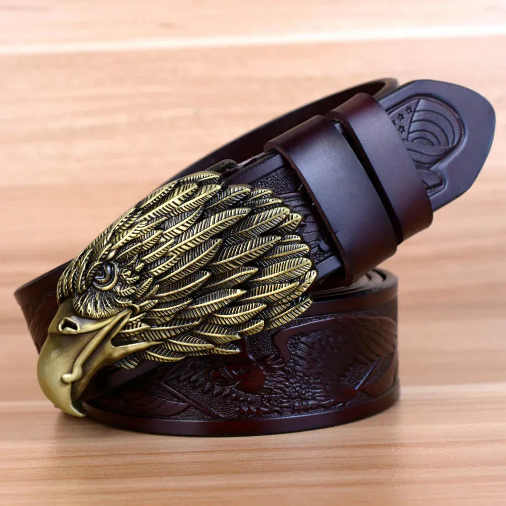 Eagle Designers Luxury Fashion Vintage Genuine Leather Belts