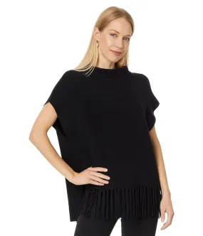 Elliott Lauren Modal Knits - Sleeveless Turtleneck Sweater with Fringe detail