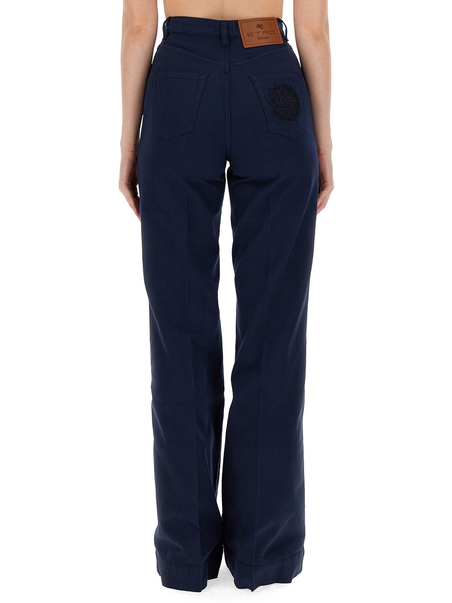 ETRO    FLARE FIT JEANS WITH PEGASUS BUTTONS