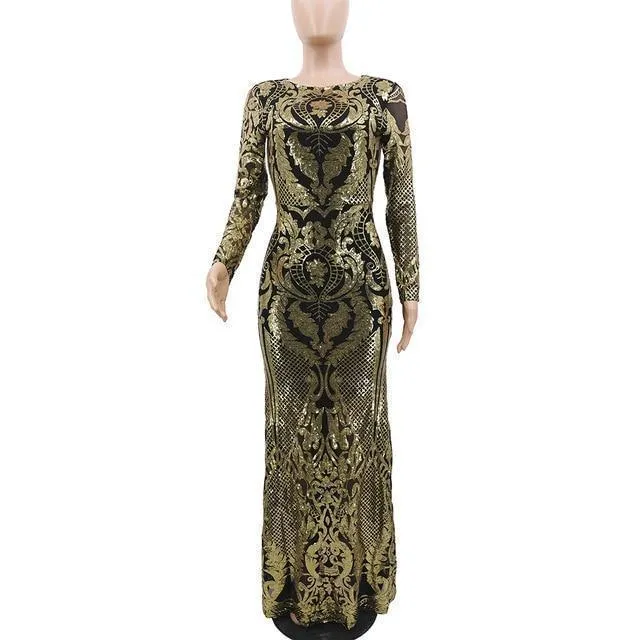 Evening Gown, Women Sequin Maxi Party Dress