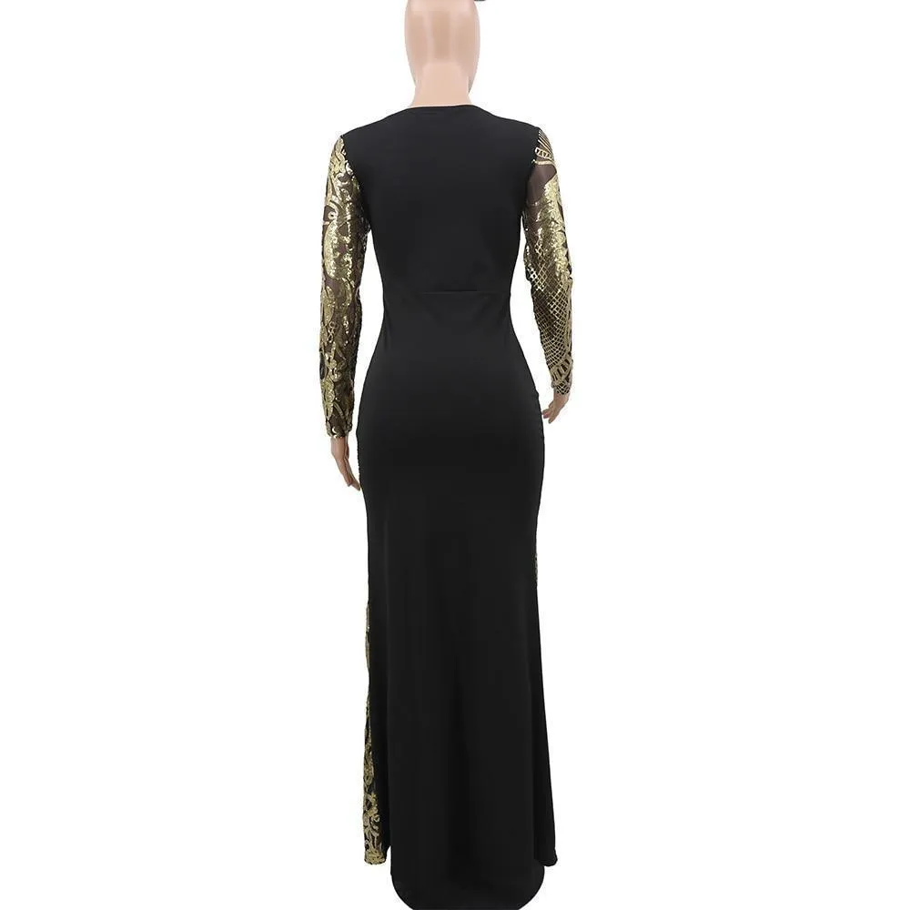 Evening Gown, Women Sequin Maxi Party Dress