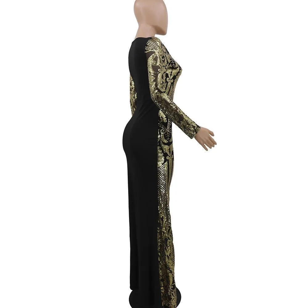 Evening Gown, Women Sequin Maxi Party Dress