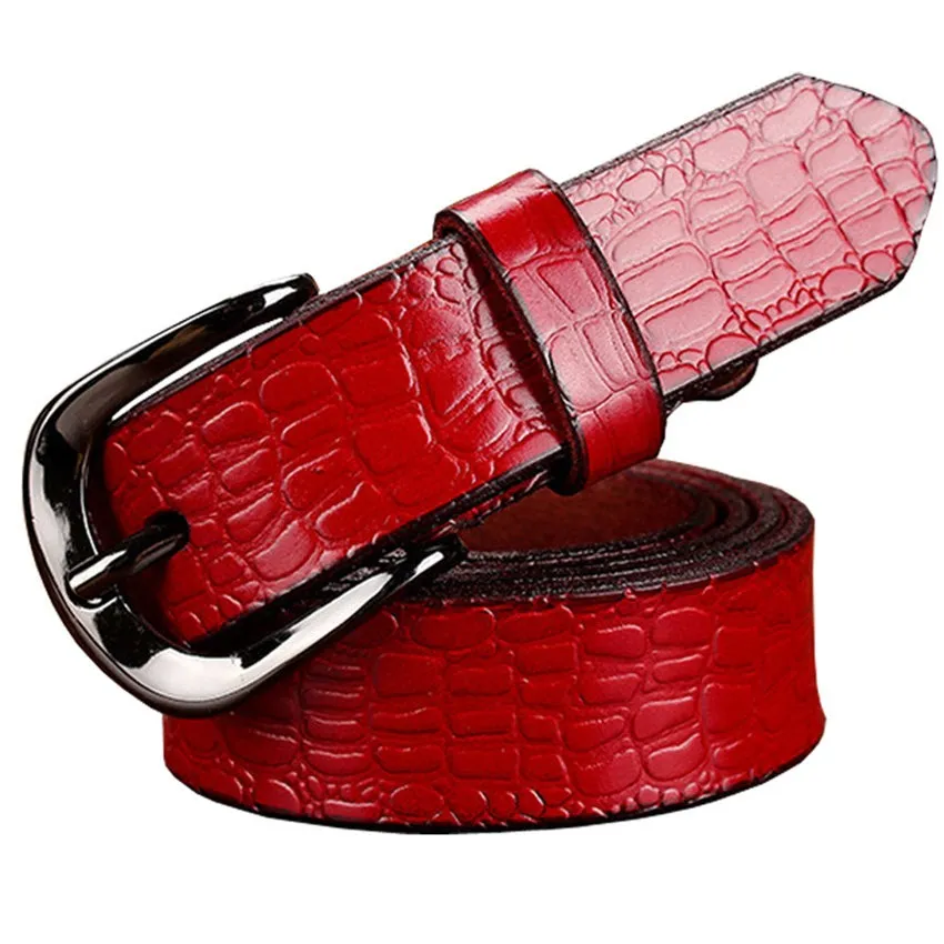 Fashion Genuine Leather Belts For Women Design Pin Buckle Belt