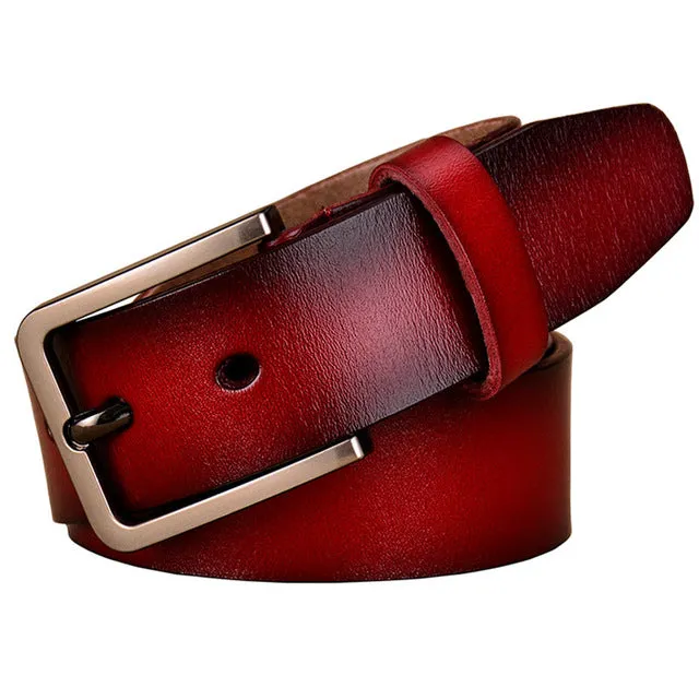 Fashion Genuine Leather Belts For Women Luxury Pin Buckle Belt