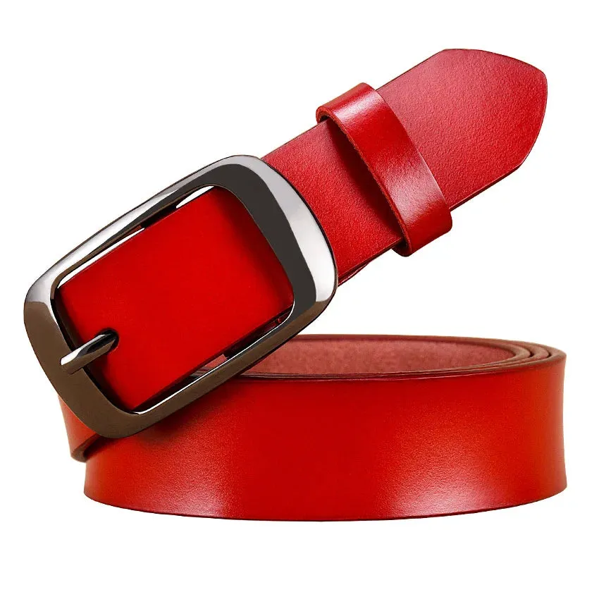 Fashion Genuine leather belts for women Quality Pin buckle