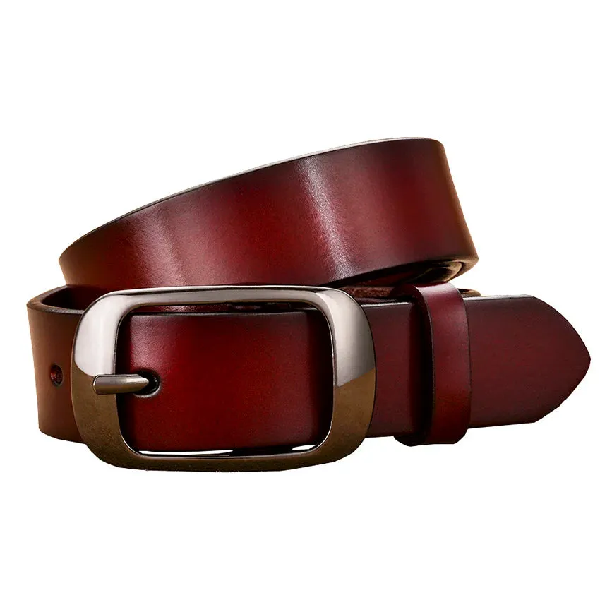 Fashion Genuine leather belts for women Quality Pin buckle