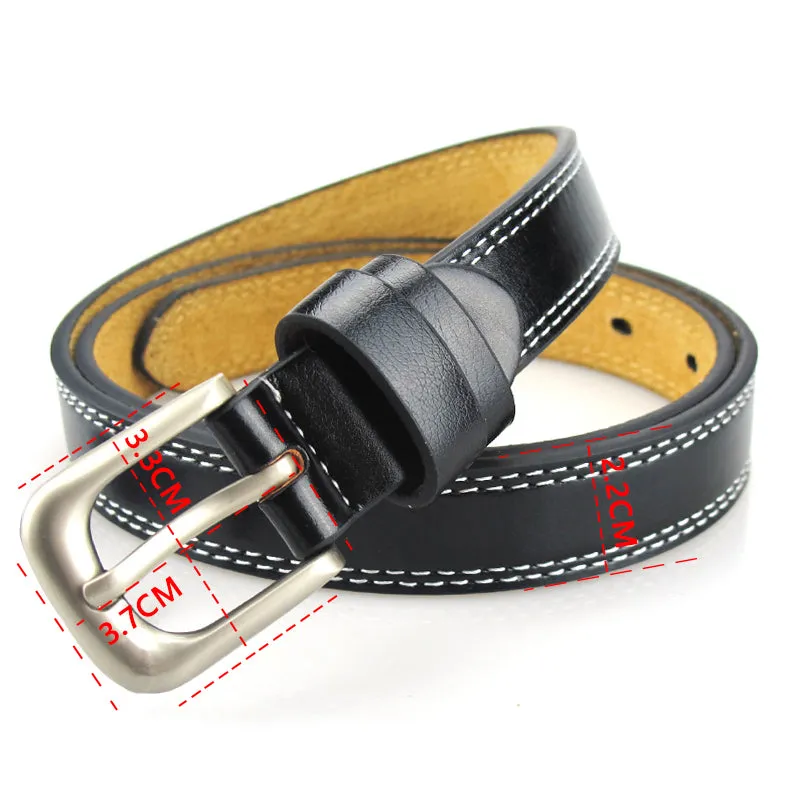 Genuine Leather Belts for Women Decorative Simple Waist Belt