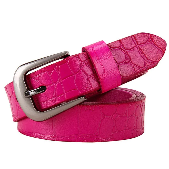 Genuine Leather Belts For Women Fashion Pin Buckle Woman Waist Belt