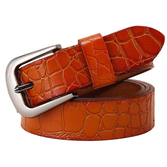 Genuine Leather Belts For Women Fashion Pin Buckle Woman Waist Belt