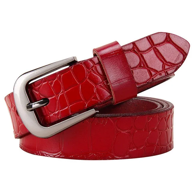 Genuine Leather Belts For Women Fashion Pin Buckle Woman Waist Belt