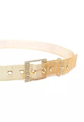 Gilt Metal Mesh Rhinestone Belt