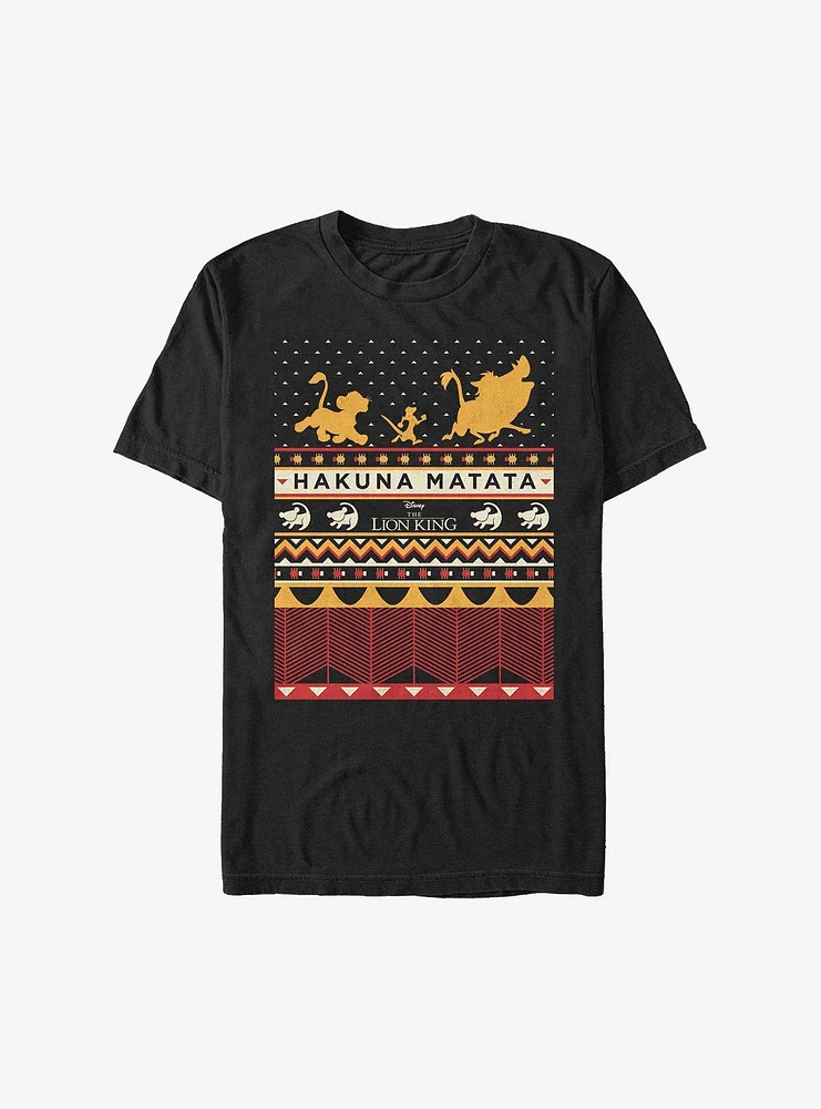 Hot Topic Disney The Lion King Hakuna My Knits Ugly Christmas Sweater T-Shirt