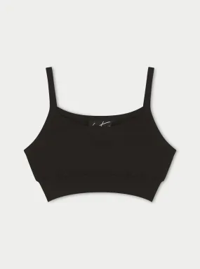 JERSEY LOGO CROP TOP - BLACK