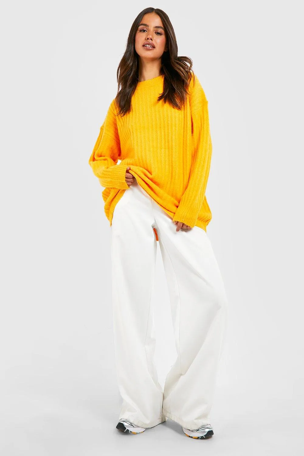 Jumpers & Cardigans | Soft Knit Oversized Crew Neck Jumper | boohoo