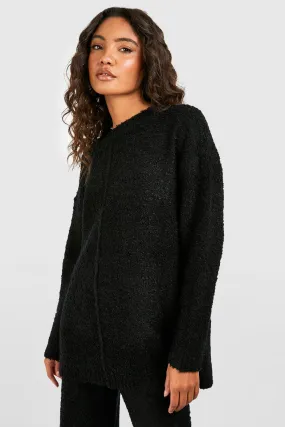 Jumpers & Cardigans | Tall Boucle Knit Seam Detail Oversized Jumper | boohoo