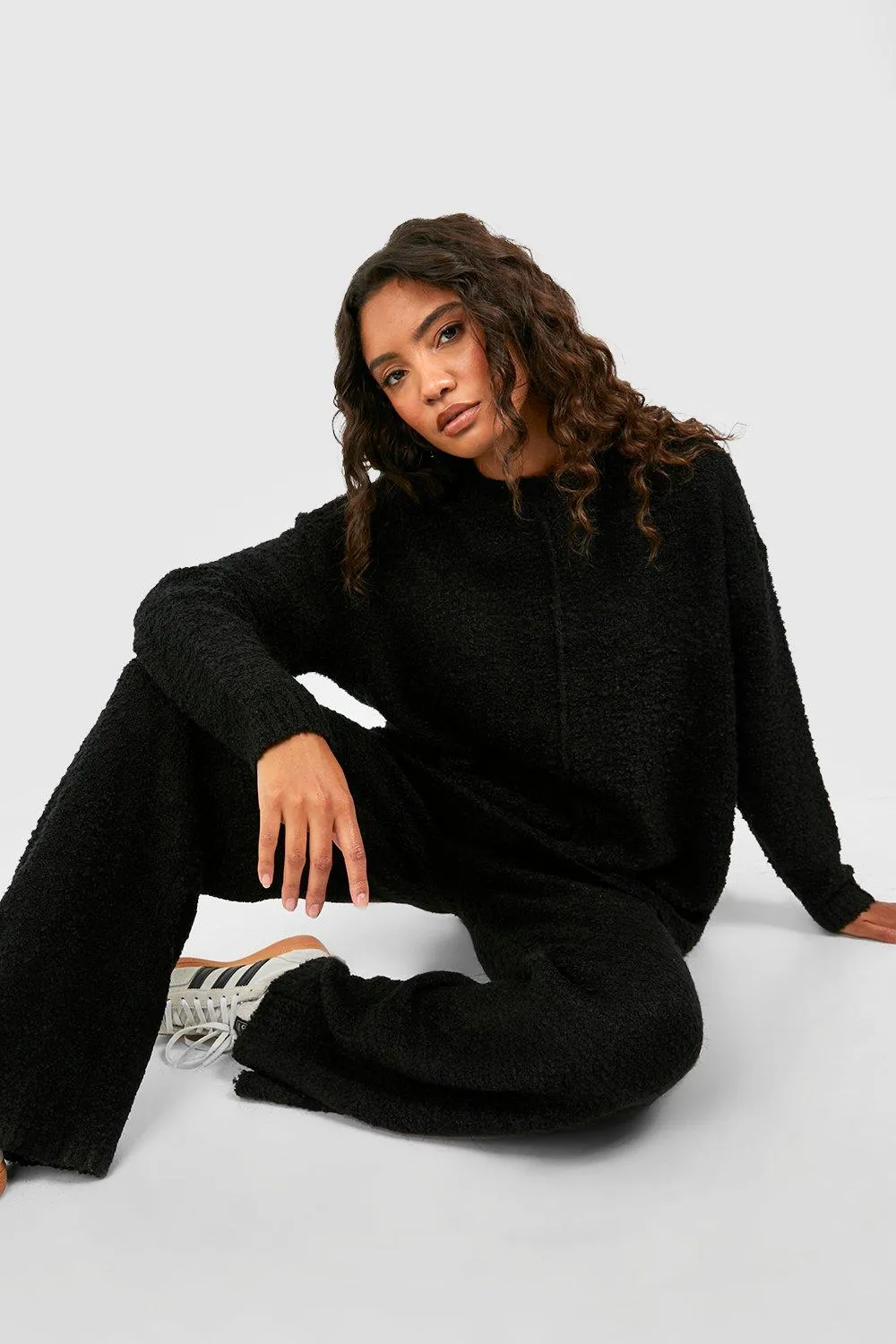 Jumpers & Cardigans | Tall Boucle Knit Seam Detail Oversized Jumper | boohoo