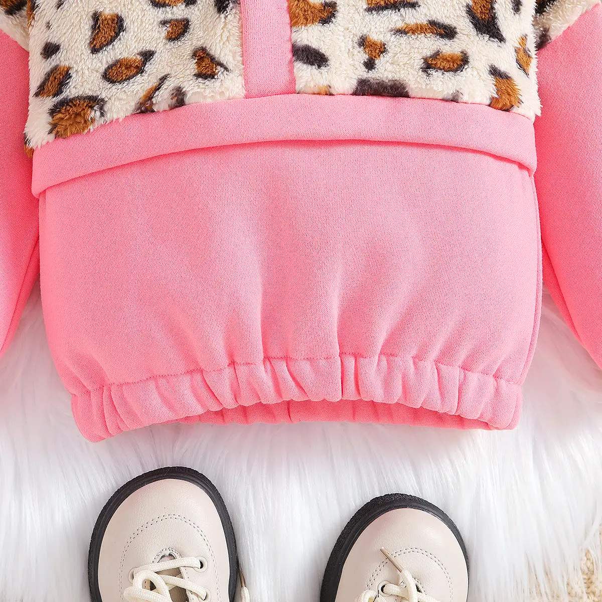 Kid Girls Color-blocking Leopard print Hoodies Sweatshirts Wholesale 23102002