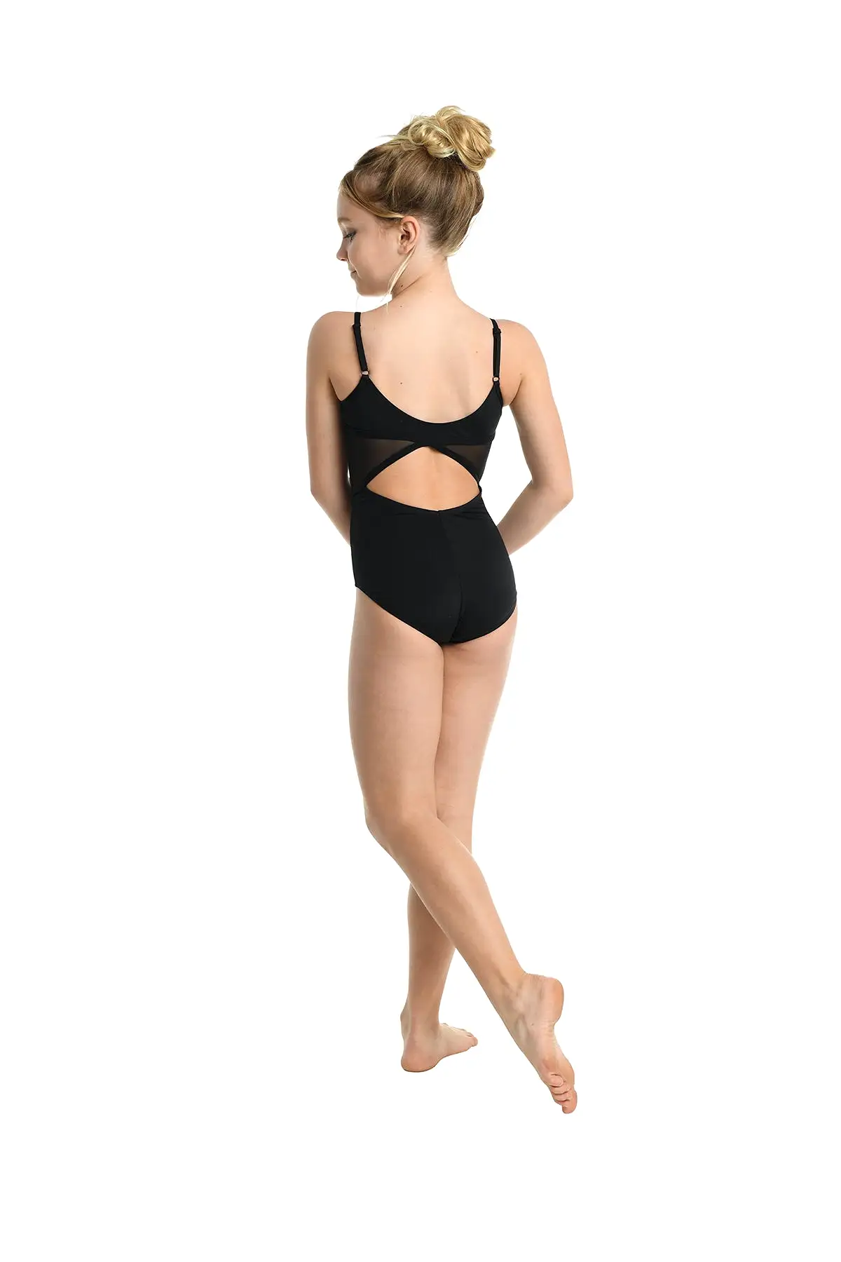 Kids Alexis Camisole Leotard With Mesh Inserts