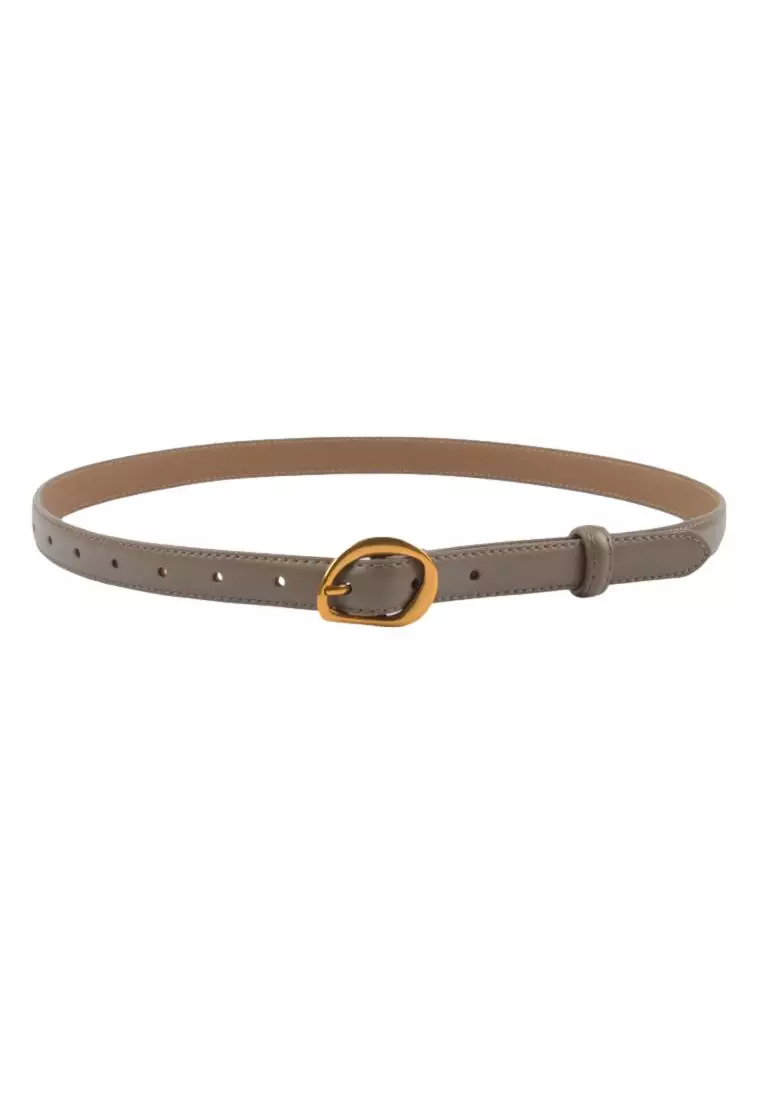 Kings Collection Khaki Women's Leather Belts with Gold Buckle Belt KCBELT1119a