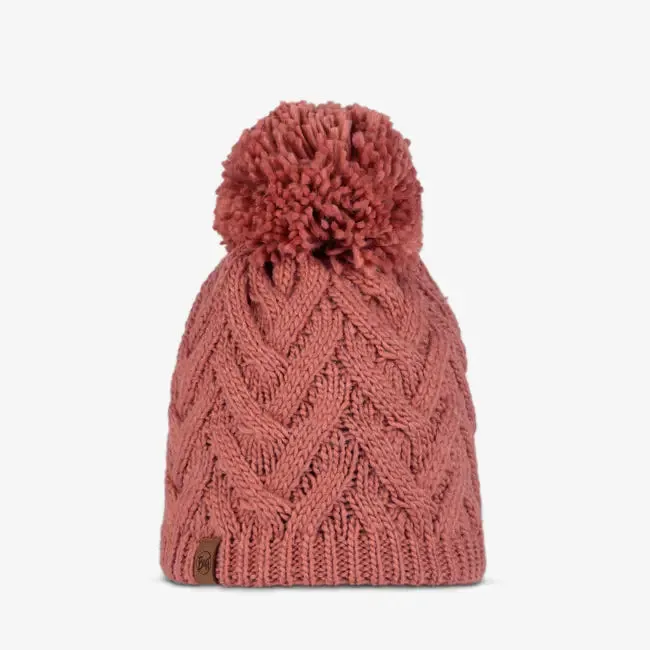 Knitted & Fleece Band Beanie - Caryn Crimson