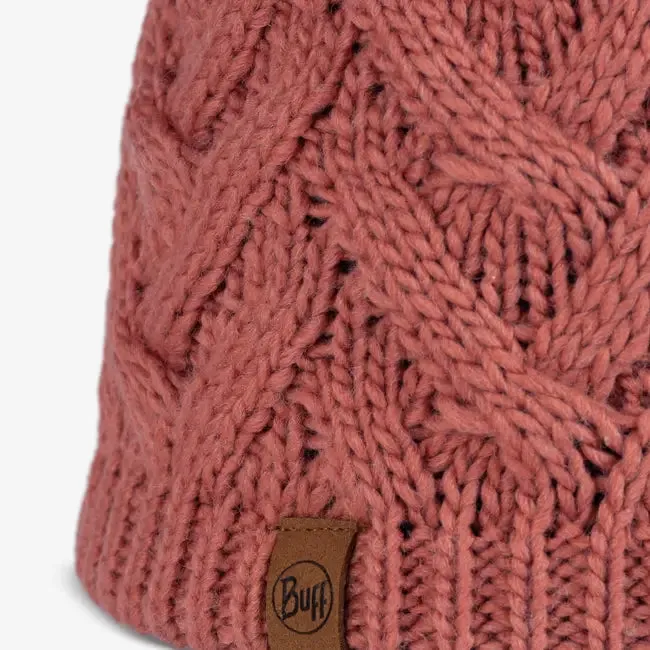 Knitted & Fleece Band Beanie - Caryn Crimson