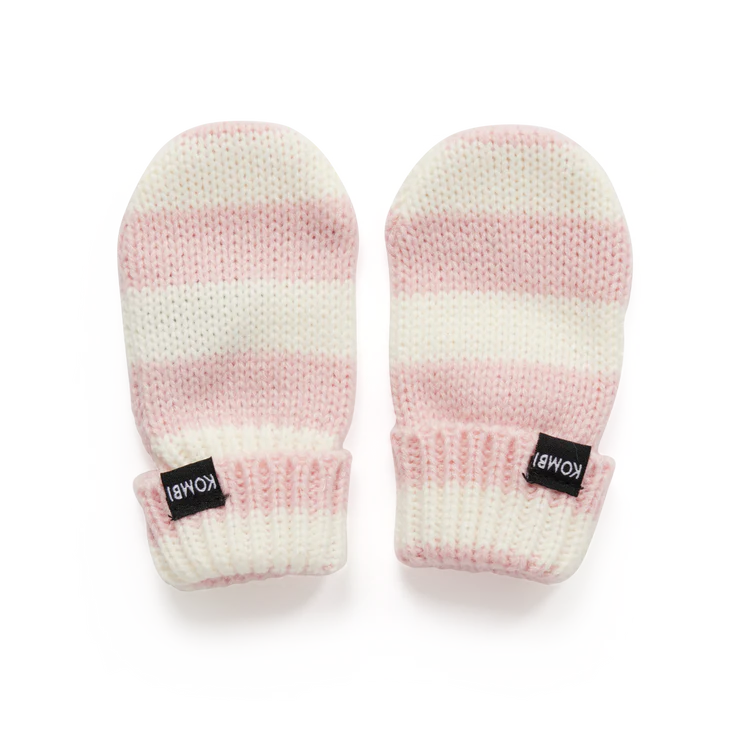 Kombi Rose Shadow Little One Infant Knit Hat and Mitten Set