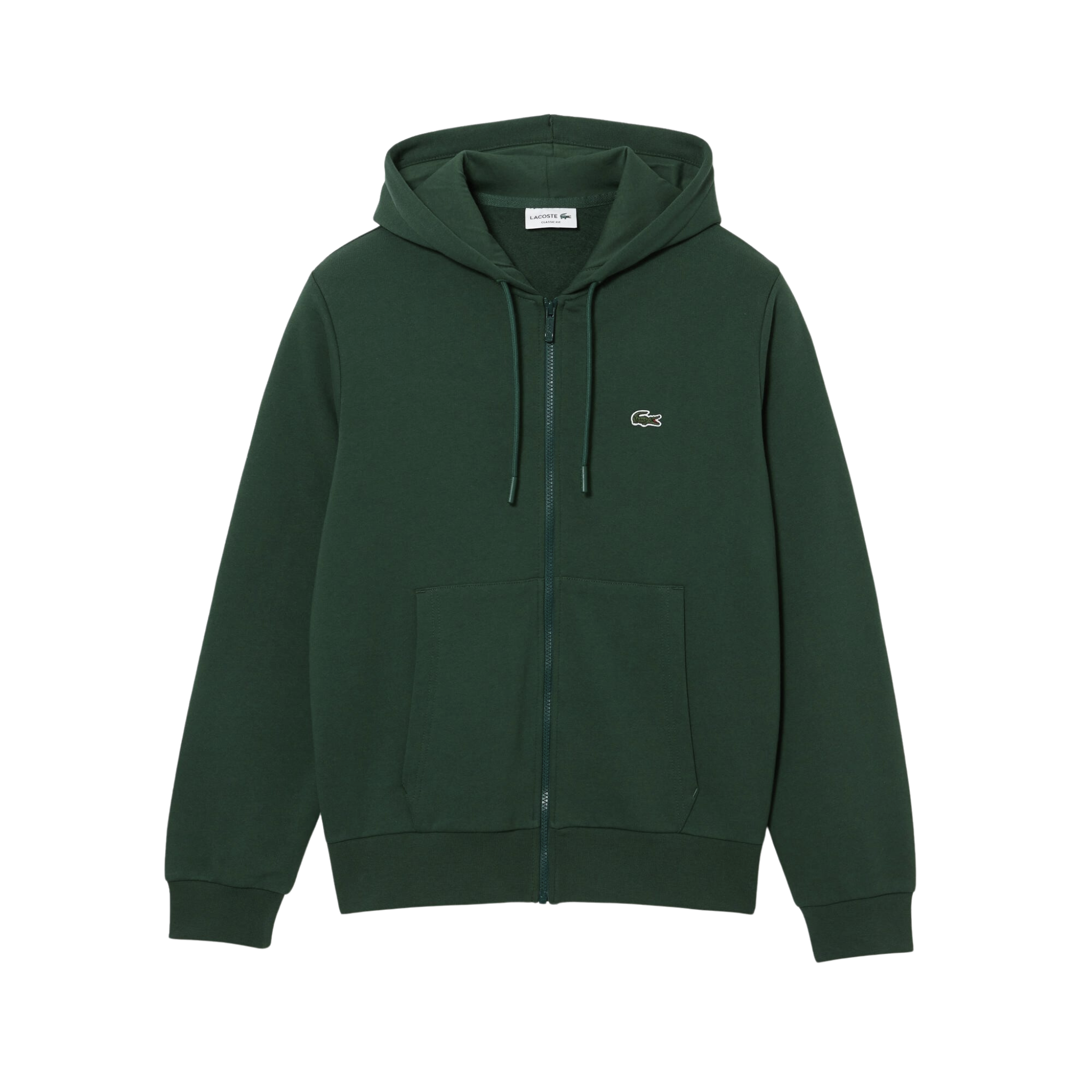 Lacoste Kangaroo Pocket Fleece Zipped Sweatshirt (Green)