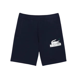 Lacoste Le Club Unbrushed Organic Cotton Fleece Shorts (Navy)