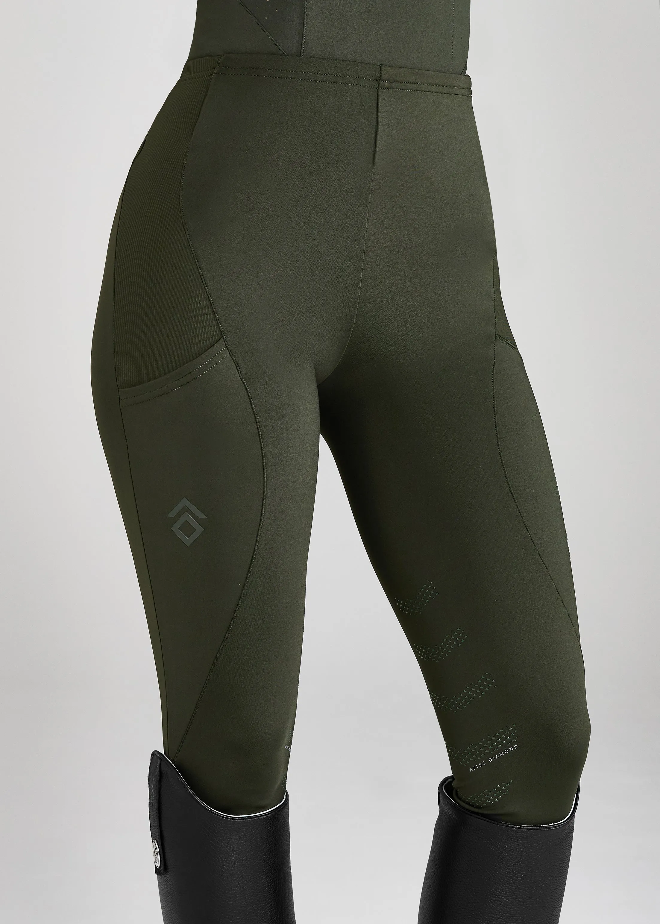 Leggings with Knee Grip Forest Green