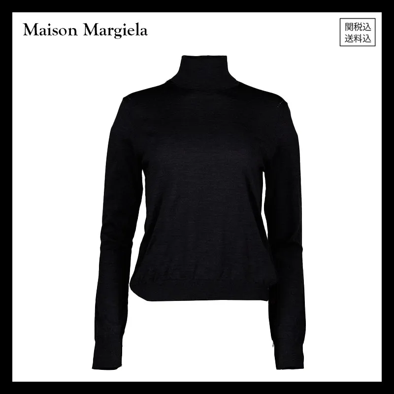 Maison Margiela  |Casual Style Wool Long Sleeves Plain High-Neck Office Style