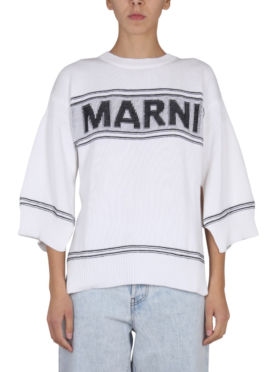 MARNI    COTTON JERSEY WITH LOGO