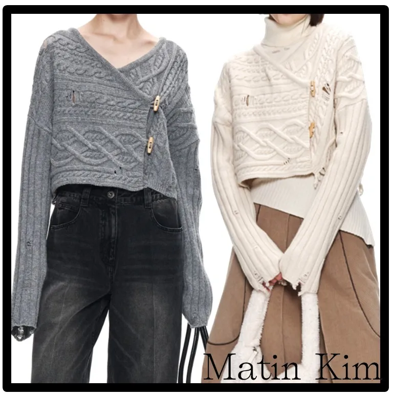 Matin Kim  |Casual Style Street Style Logo Cardigans