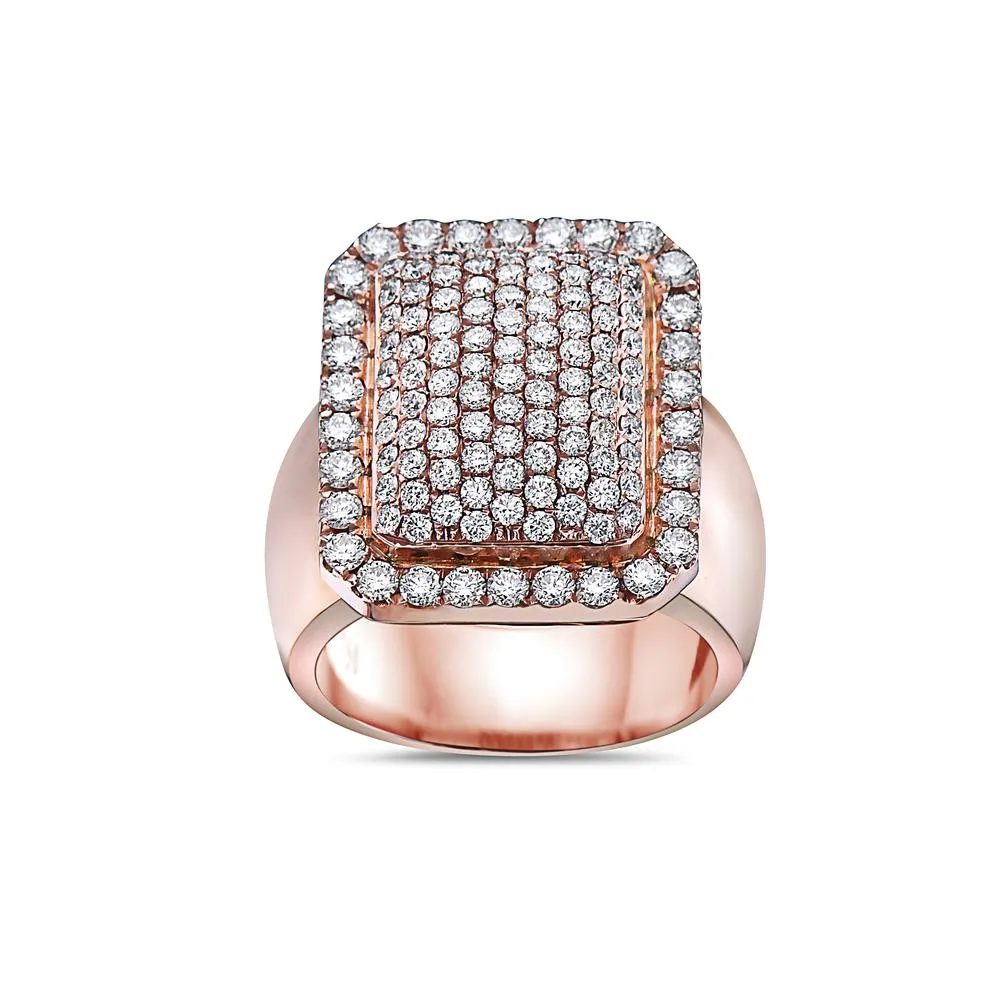 Men's 14K Rose Gold Ring with 2.57 CT Diamonds