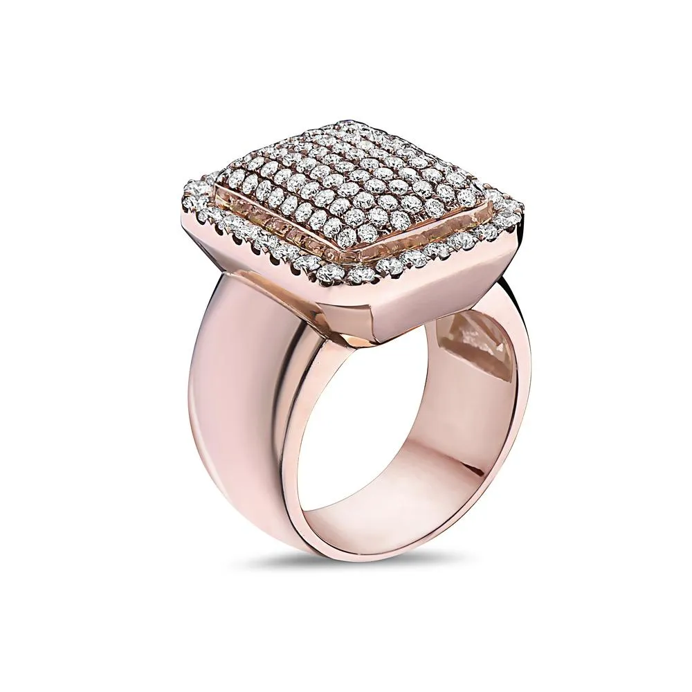 Men's 14K Rose Gold Ring with 2.57 CT Diamonds