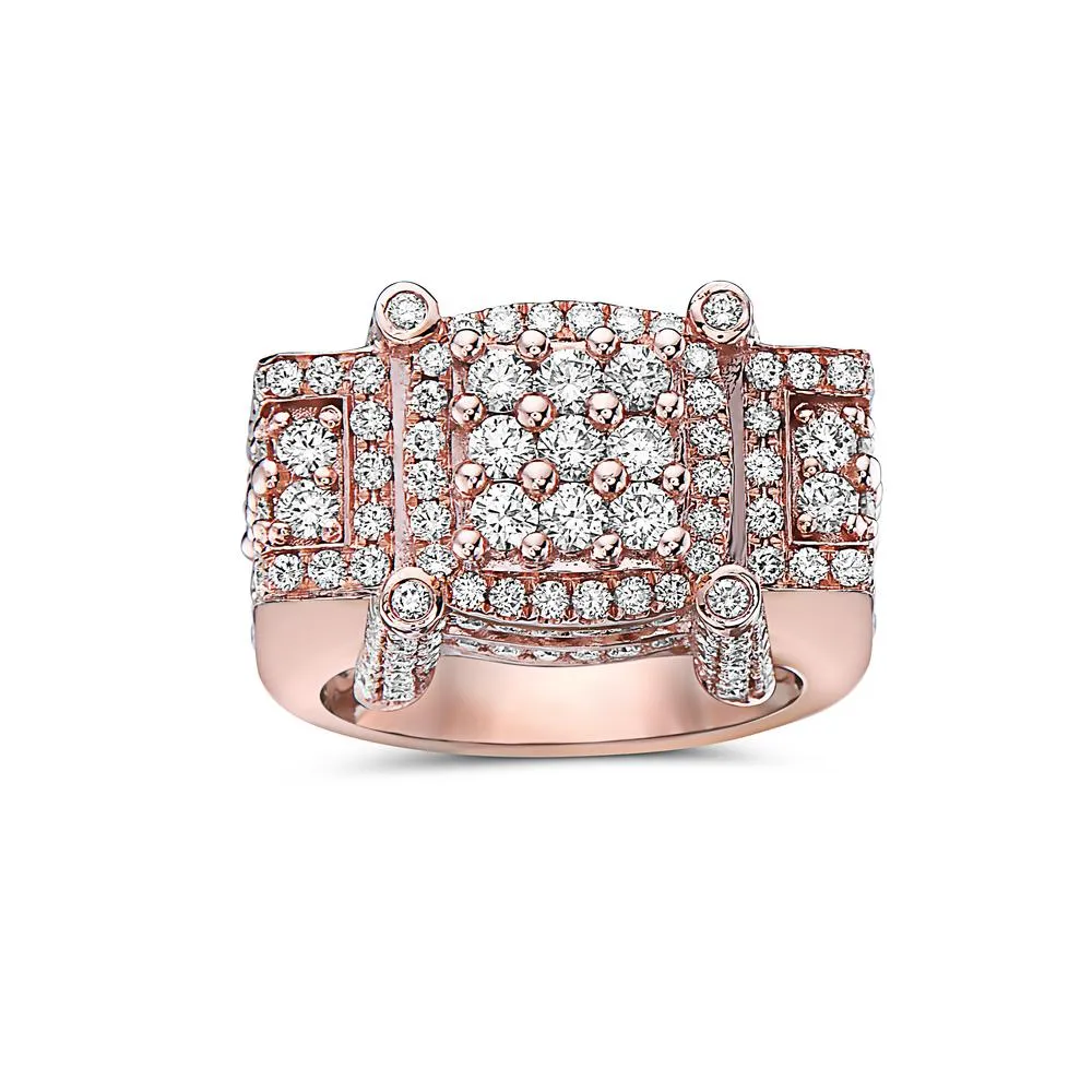 Men's 14K Rose Gold Ring with 4.64 CT Diamonds