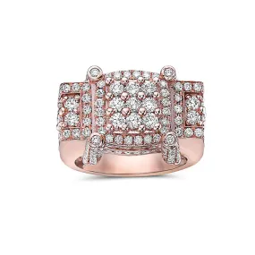 Men's 14K Rose Gold Ring with 4.64 CT Diamonds