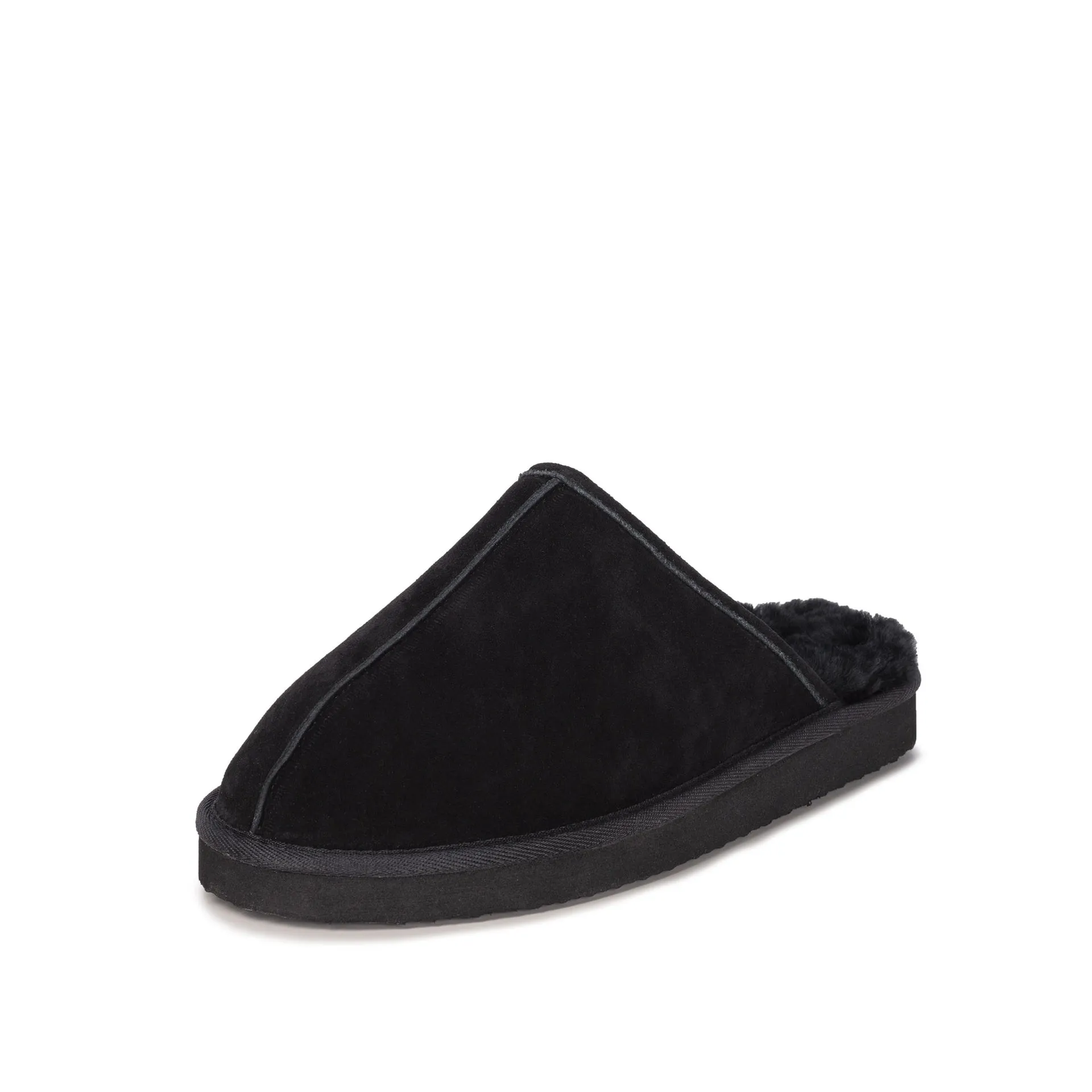 MENS MAX BLACK SHEEPSKIN MULE