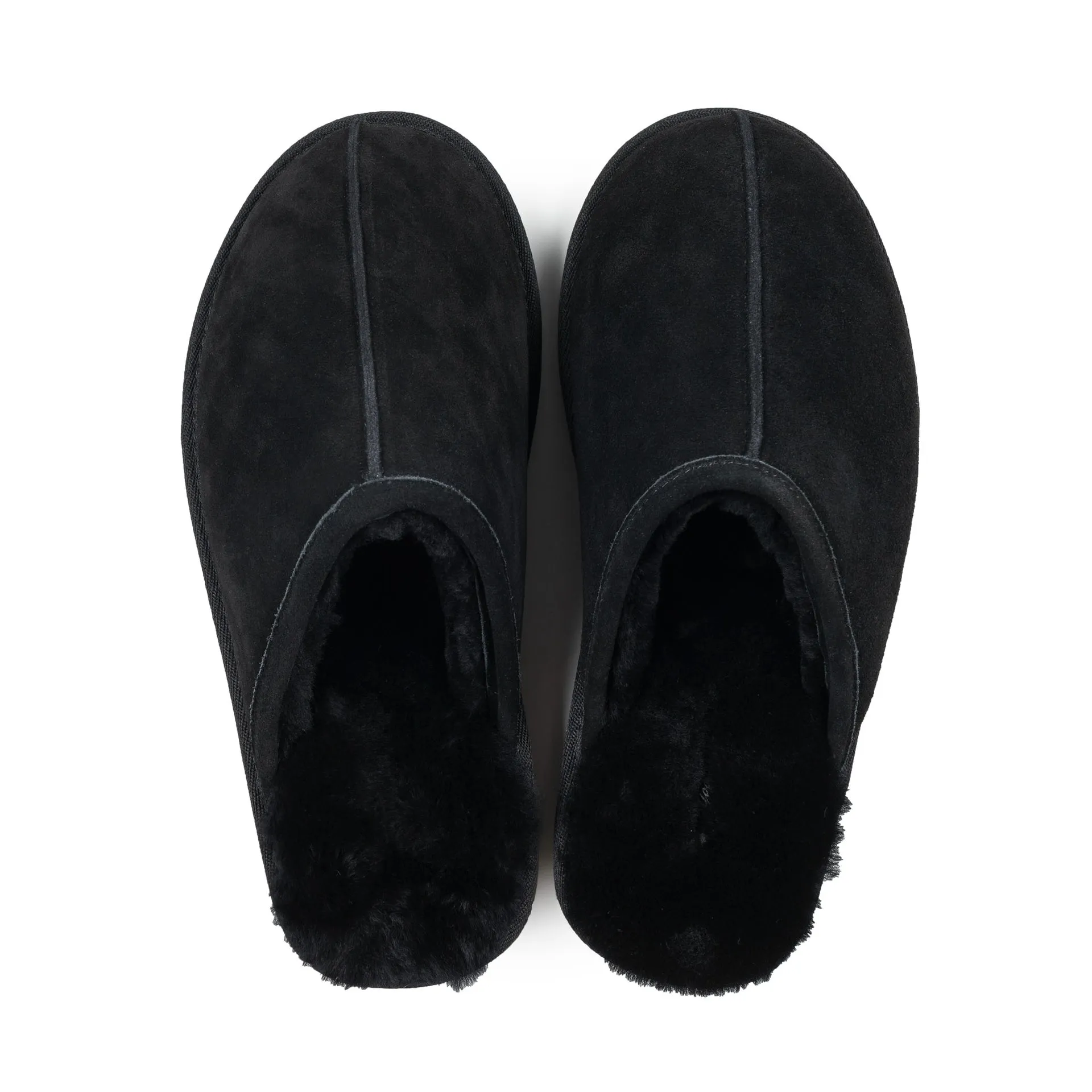 MENS MAX BLACK SHEEPSKIN MULE