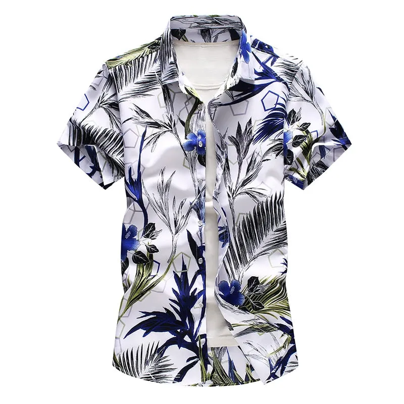 Men's Summer Beach Slim Fit Casual Hawaiian Short Sleeve Shirts