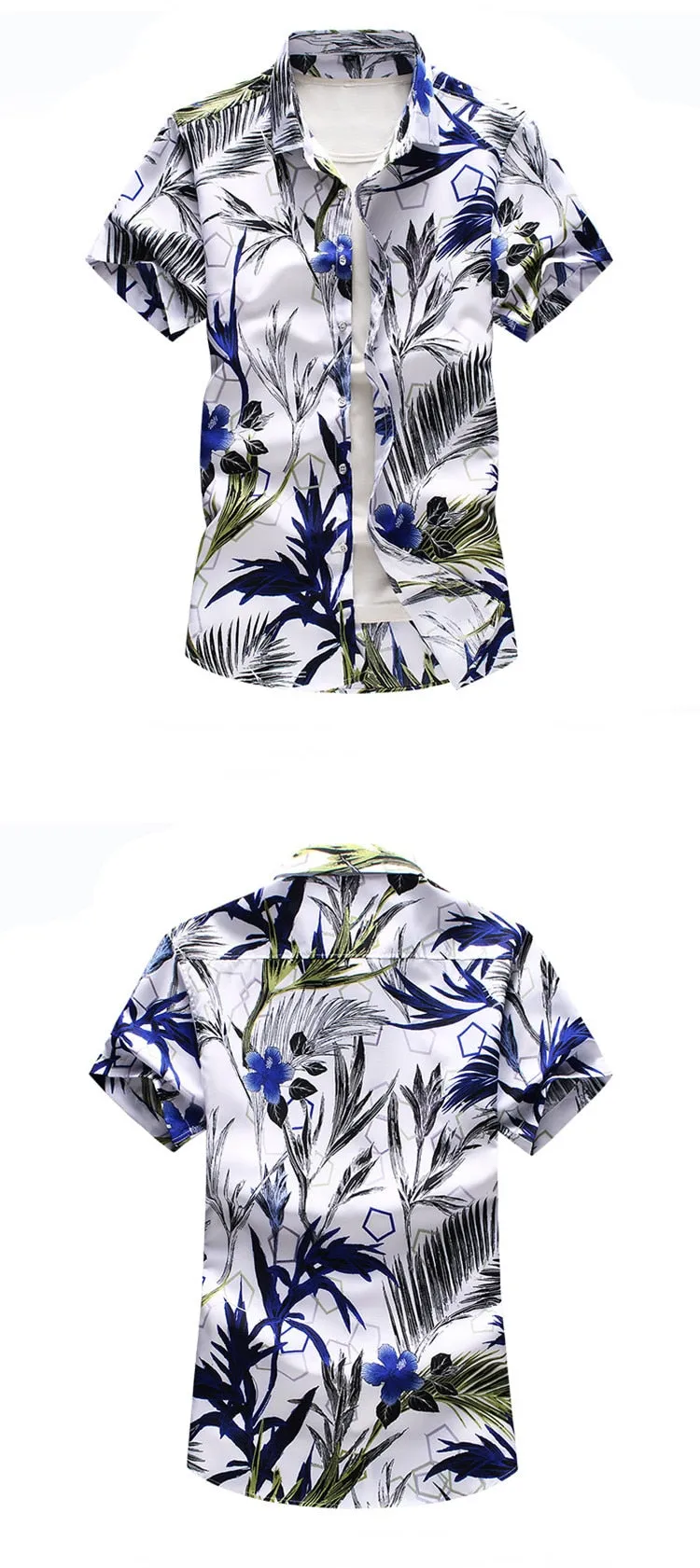 Men's Summer Beach Slim Fit Casual Hawaiian Short Sleeve Shirts