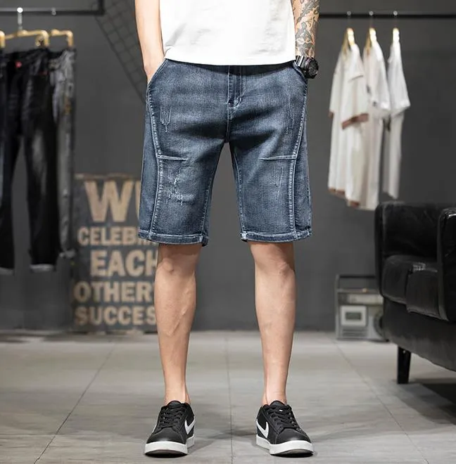 Men's Summer Casual Cotton Mid Waist Button Fly Baggy Shorts