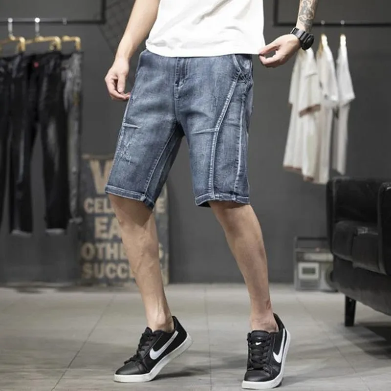 Men's Summer Casual Cotton Mid Waist Button Fly Baggy Shorts