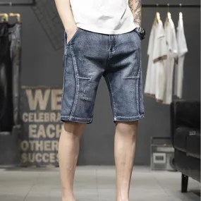 Men's Summer Casual Cotton Mid Waist Button Fly Baggy Shorts